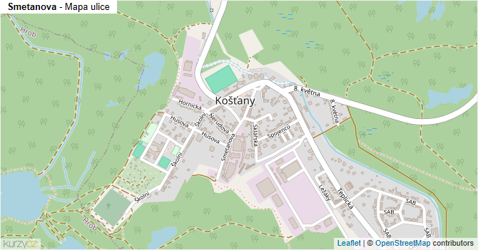 Smetanova - mapa ulice
