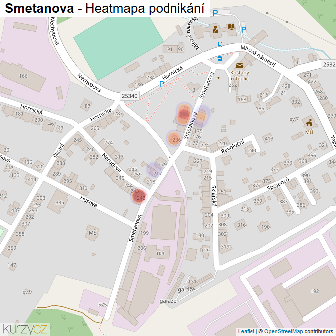 Mapa Smetanova - Firmy v ulici.