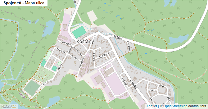 Spojenců - mapa ulice