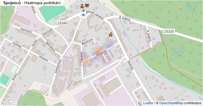 Spojenců - mapa podnikání