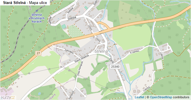 Stará Střelná - mapa ulice