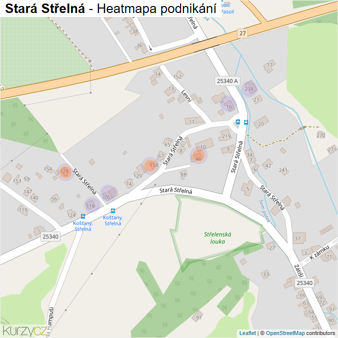Mapa Stará Střelná - Firmy v ulici.