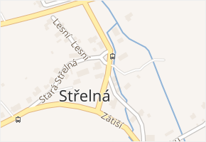 Střelná v obci Košťany - mapa části obce