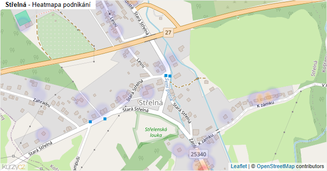 Střelná - mapa podnikání