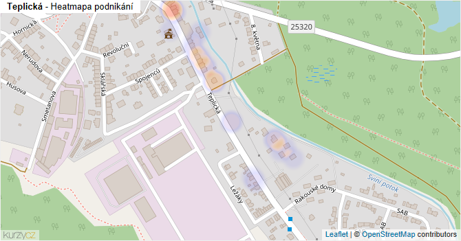 Teplická - mapa podnikání