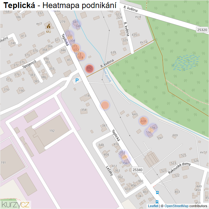 Mapa Teplická - Firmy v ulici.