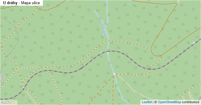 U dráhy - mapa ulice