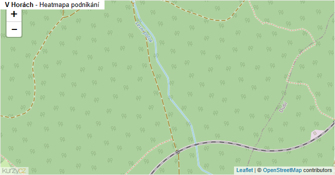 V Horách - mapa podnikání
