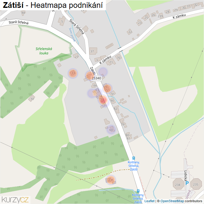 Mapa Zátiší - Firmy v ulici.