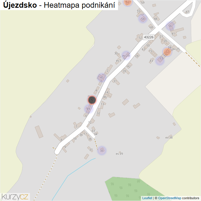 Mapa Újezdsko - Firmy v části obce.