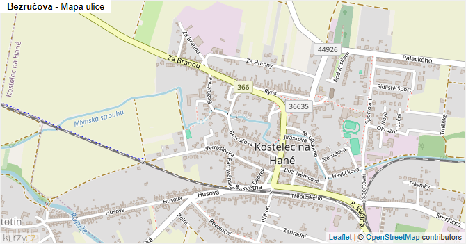 Bezručova - mapa ulice