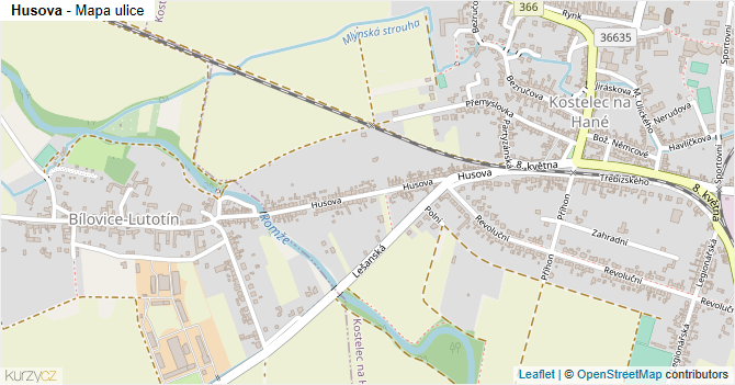 Husova - mapa ulice