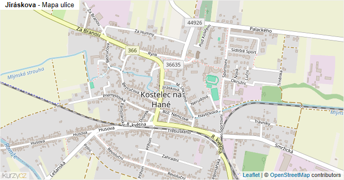 Jiráskova - mapa ulice