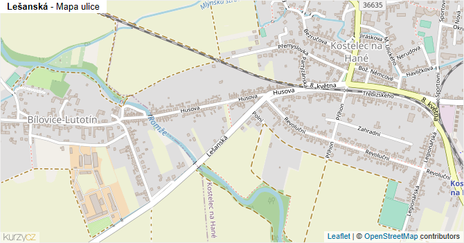 Lešanská - mapa ulice