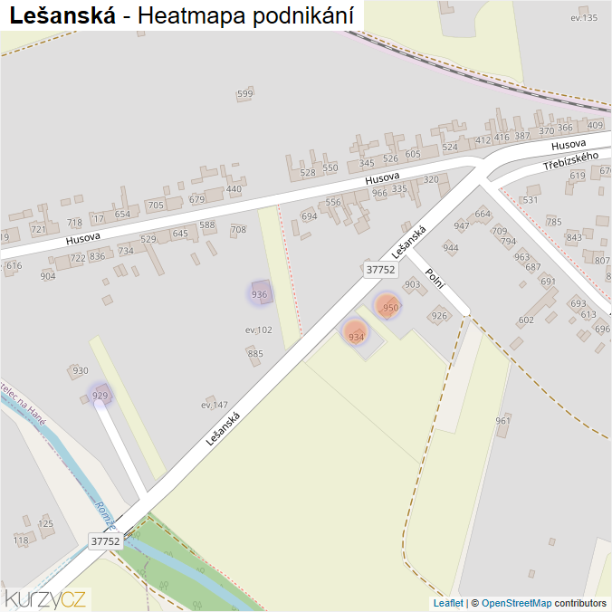 Mapa Lešanská - Firmy v ulici.