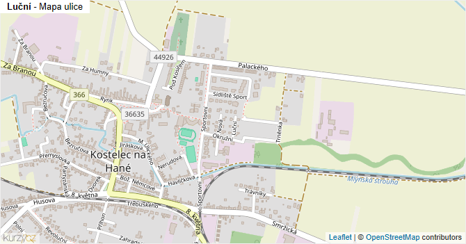 Luční - mapa ulice