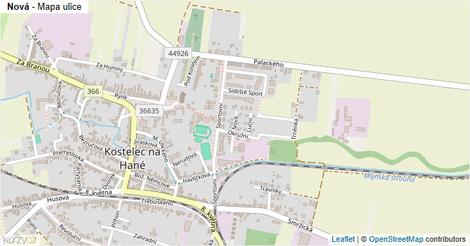 Nová - mapa ulice