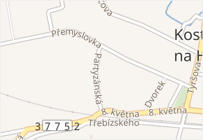 Partyzánská v obci Kostelec na Hané - mapa ulice