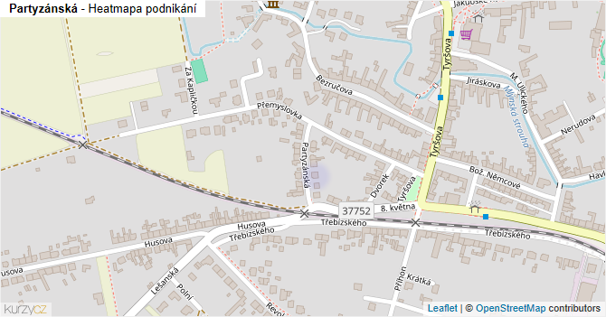 Partyzánská - mapa podnikání