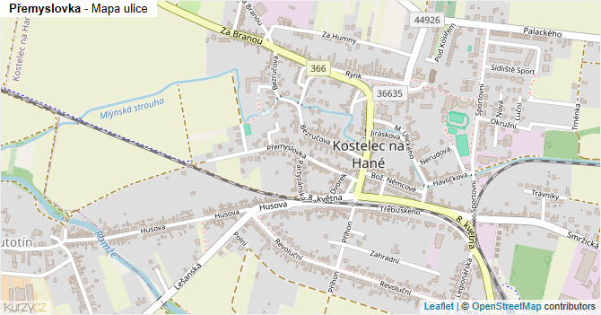 Přemyslovka - mapa ulice