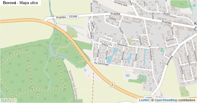 Borová - mapa ulice