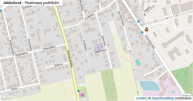Jabloňová - mapa podnikání