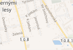 Javorová v obci Kostelec nad Černými lesy - mapa ulice