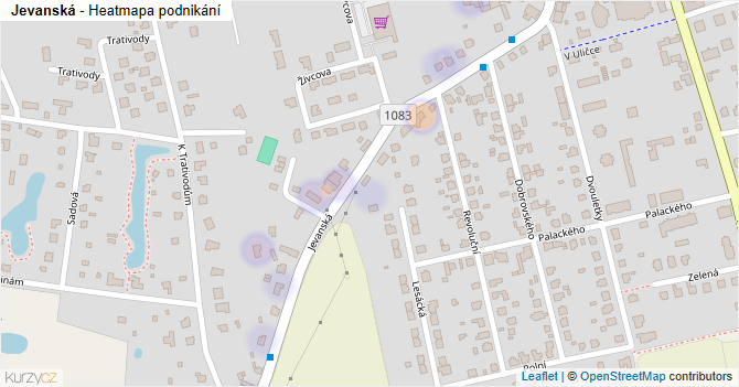 Jevanská - mapa podnikání