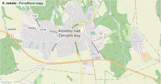 K Jatkám - záplavové mapy stoleté vody