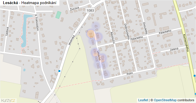 Lesácká - mapa podnikání