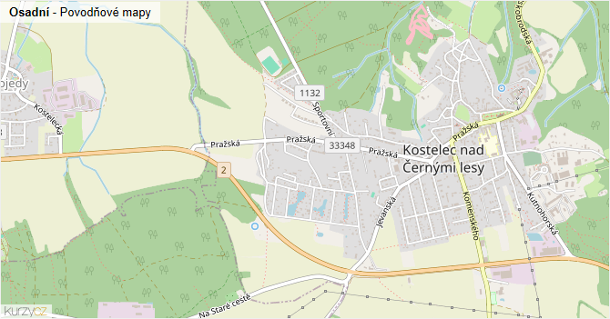 Osadní - záplavové mapy stoleté vody