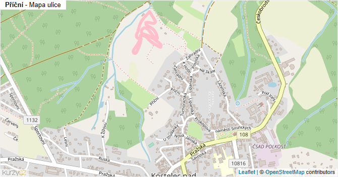 Příční - mapa ulice