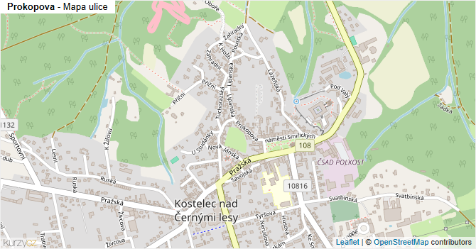 Prokopova - mapa ulice