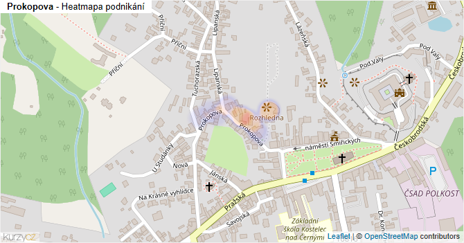 Prokopova - mapa podnikání
