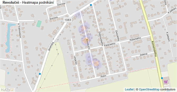 Revoluční - mapa podnikání