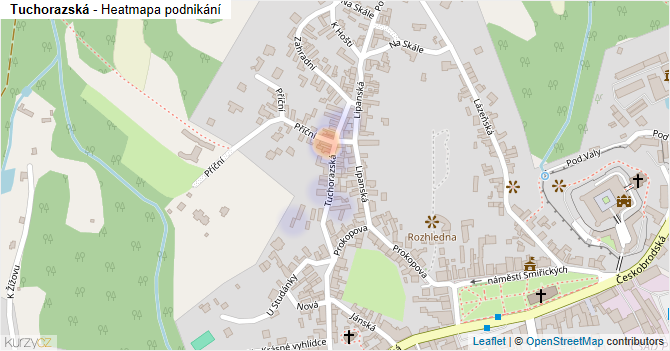 Tuchorazská - mapa podnikání