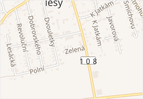 Zelená v obci Kostelec nad Černými lesy - mapa ulice