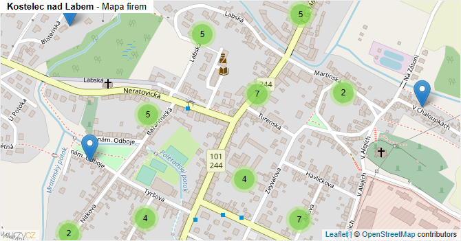 Kostelec nad Labem - mapa firem