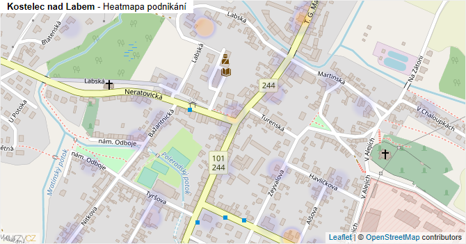 Kostelec nad Labem - mapa podnikání