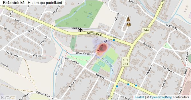 Bažantnická - mapa podnikání