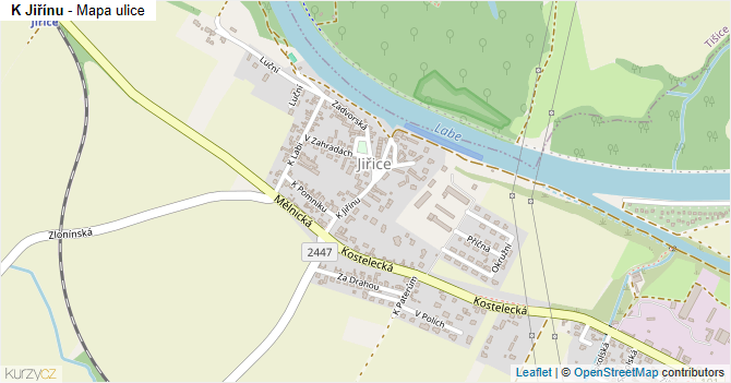 K Jiřínu - mapa ulice