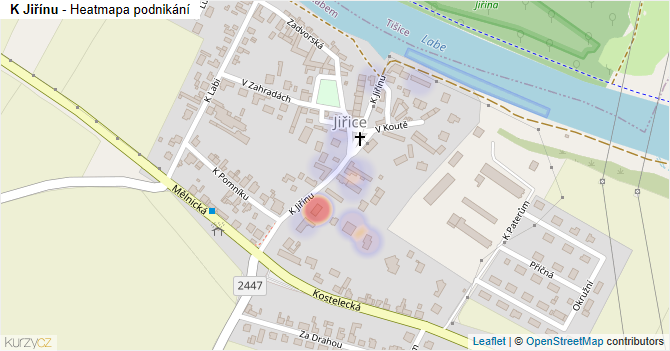 K Jiřínu - mapa podnikání