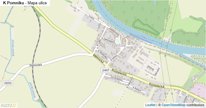 K Pomníku - mapa ulice