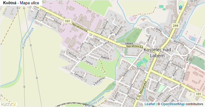 Květná - mapa ulice