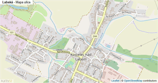 Labská - mapa ulice