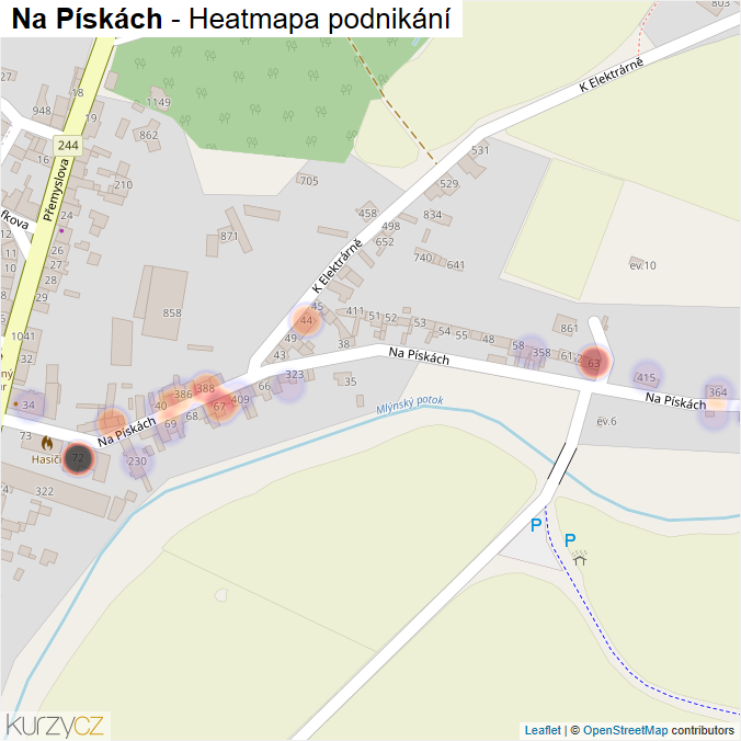 Mapa Na Pískách - Firmy v ulici.