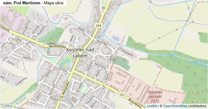 nám. Pod Martinem - mapa ulice