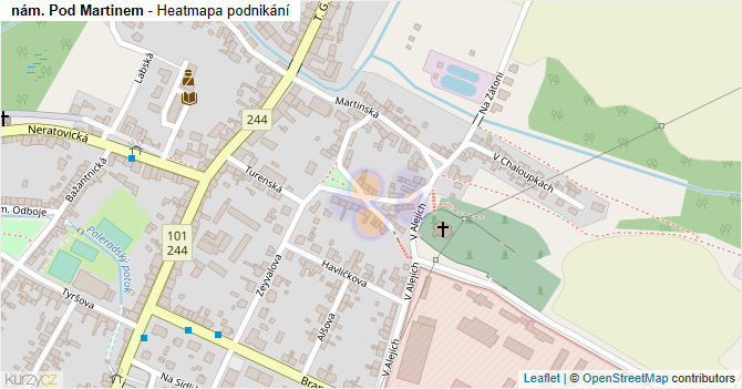 nám. Pod Martinem - mapa podnikání
