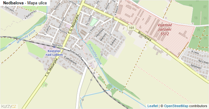 Nedbalova - mapa ulice