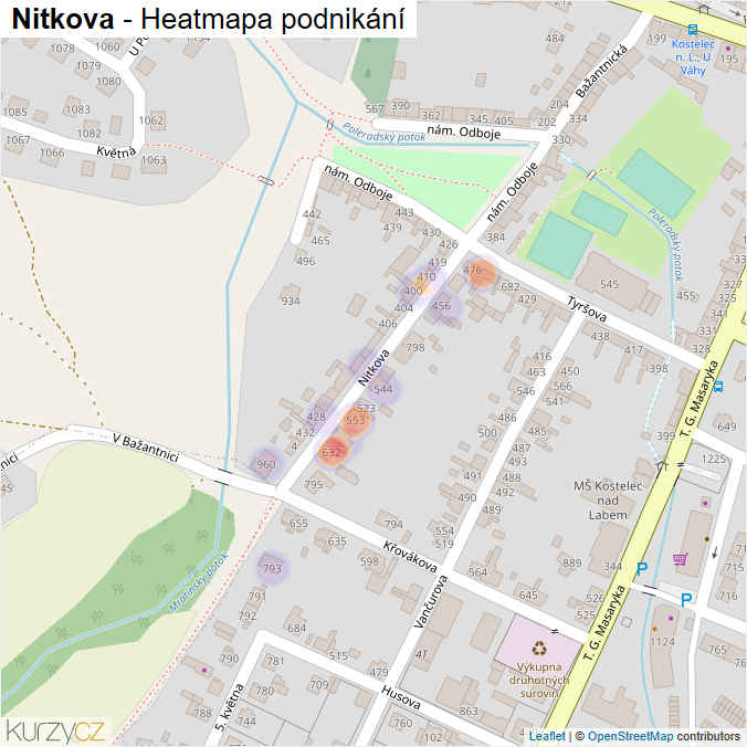 Mapa Nitkova - Firmy v ulici.